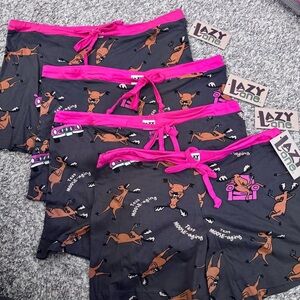 Lot of 3 NWT Lazy One Text Moose-aging graphic  Juniors boxers Size Medium